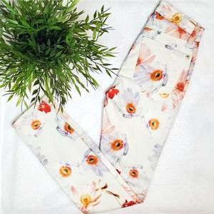 7 for all mankind floral print ankle skinny NWOT